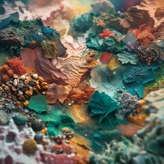 A collage of different natural Earth textures mixed in beautiful abstract background