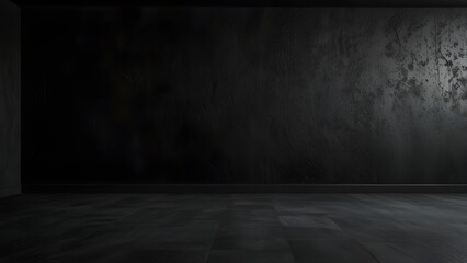 room black floor is made of dark plaster for interior decoration or gym for exercise.used as background studio wall for display your products. Generative AI