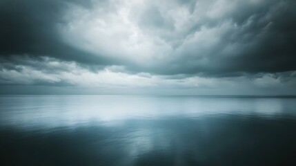 Obraz premium Stormy Sea with Dark Clouds