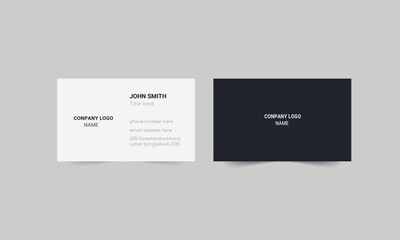 Creative modern Simple and Clean light black and White Business Card Template.