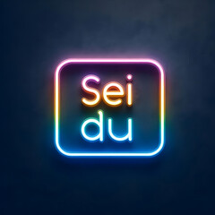 Neon Schild mit dem Text "sei du" Leuchtschild, auf dunklem Hintergrund, LGBT Community