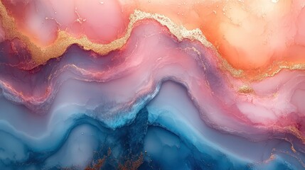 Obraz premium Abstract Art: A Symphony of Hues and Gold