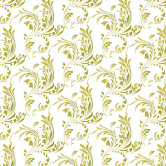 seamless floral pattern with leaves