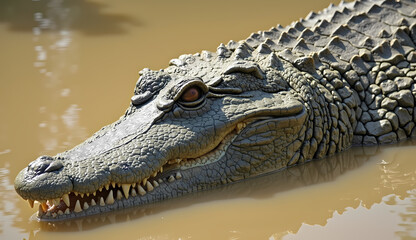 Obraz premium crocodile in the wild