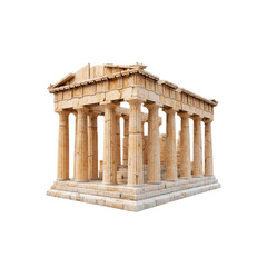 Obraz premium Ancient Greek Temple Ruins Isolated 3D Render of Classical Architecture
