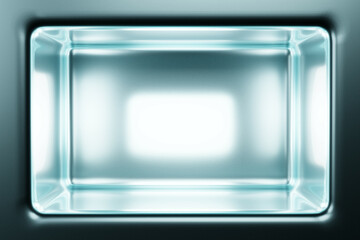 Icy blue metallic room with soft glowing highlights