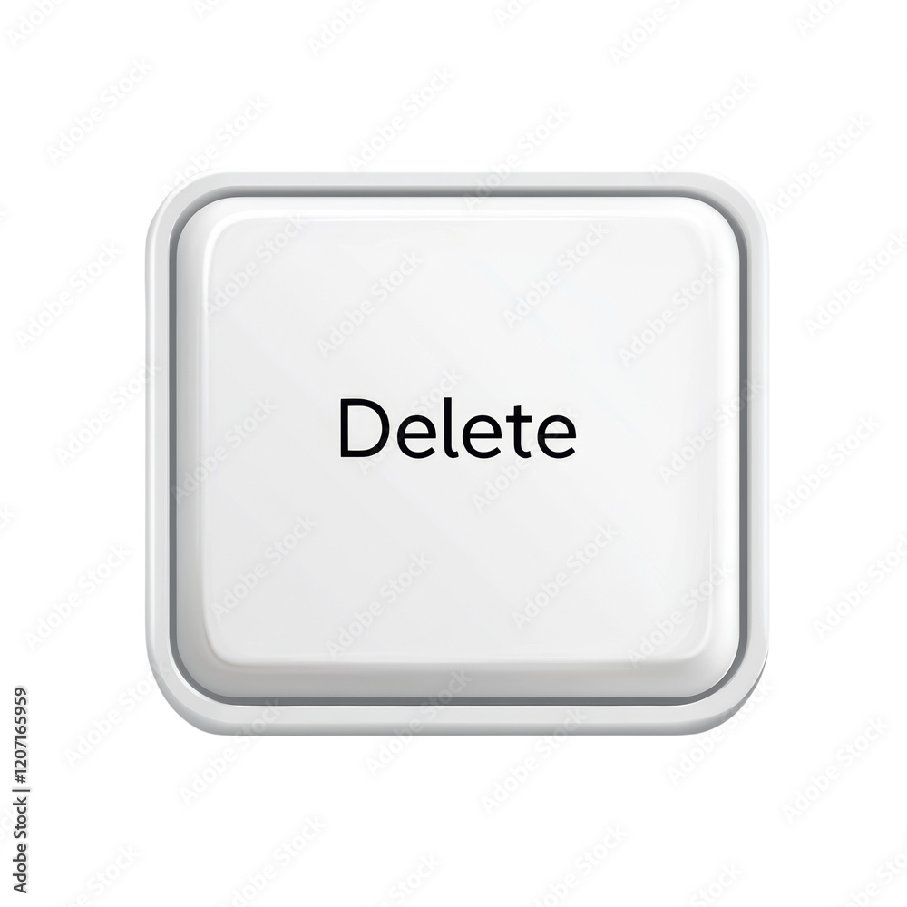 Poster A digital rendering of a white square delete button with a three dimensional effect.