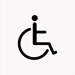 Disability icon, flat vector illustration isolated on white background