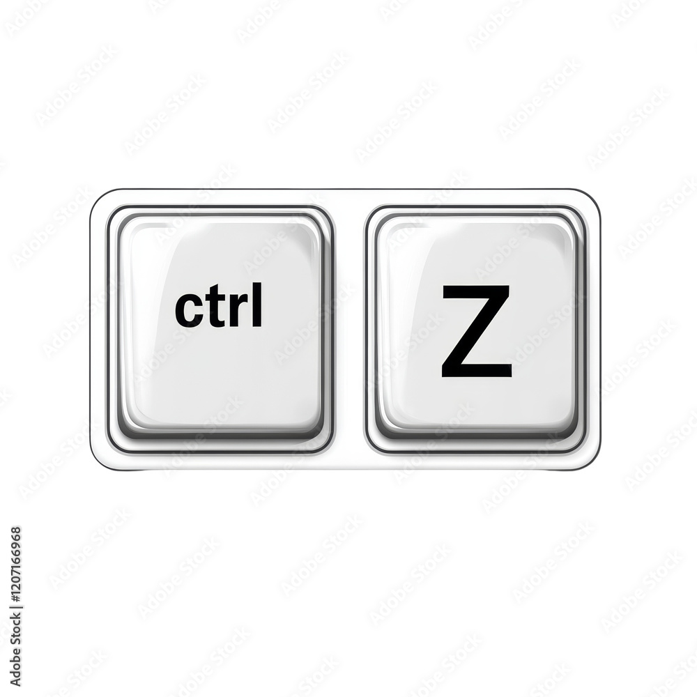 Aufkleber White Buttons Depicting Control Z Keyboard Shortcut