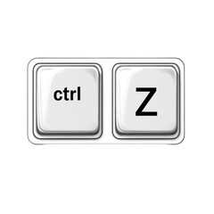 White Buttons Depicting Control Z Keyboard Shortcut