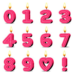  Planche Bougies ANNIVERSAIRE roses 2