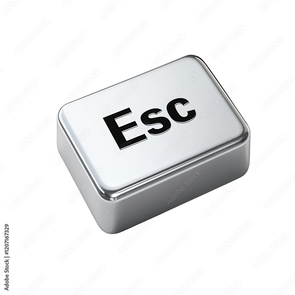 Poster a metallic keyboard escape key is shown