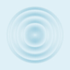 Water ripple effect top view. Realistic caustic drop or sound wave splash effect, concentric circles in puddle. Vector round wave surface