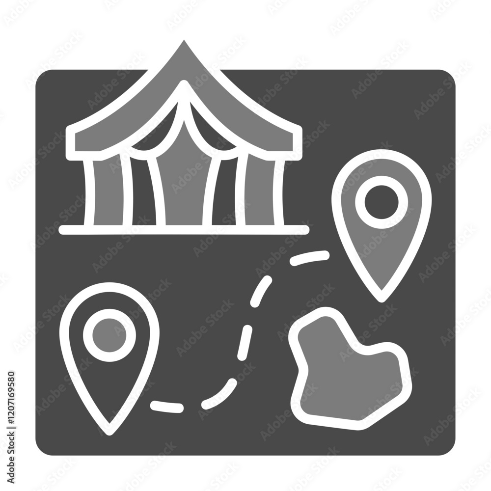 Canvas Prints Map Icon