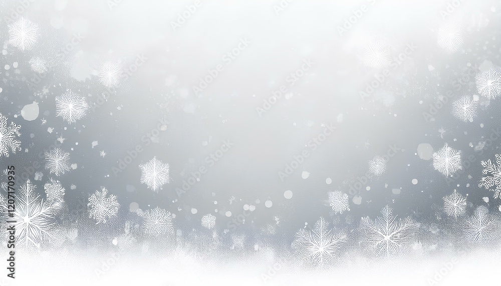 Poster abstract christmas background with snowflakes. snowflakes on glittering gray background. winter holi