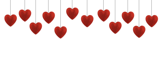 Saint valentine's day hearts garland png transparent background