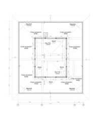 Architectural drawing of a private house roof plan	
