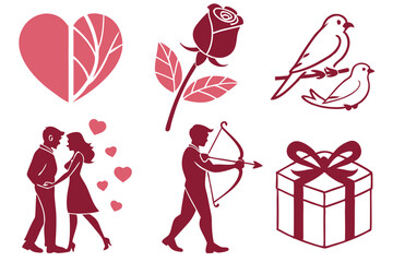 illustration of a set of boxes happy valentines day 