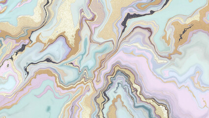 Elegant Pastel Marble Texture with Gold Glitter