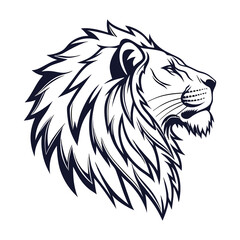 lion head silhouette vector design
