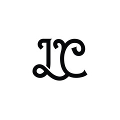 LC monogram logo design letter text name symbol monochrome logotype alphabet character simple logo