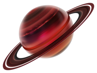 PNG Planet Saturn space rings red.