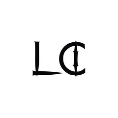 LC monogram logo design letter text name symbol monochrome logotype alphabet character simple logo