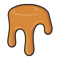 caramel drip cream melting candy syrup flat color vector illustration template design