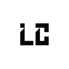 Obraz premium LC monogram logo design letter text name symbol monochrome logotype alphabet character simple logo