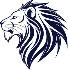 lion head silhouette vector design