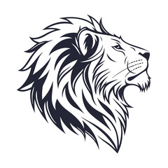 lion head silhouette vector design
