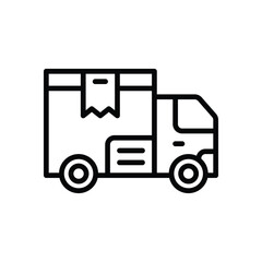 delivery truck icon. vector line icon for your website, mobile, presentation, and logo design.
