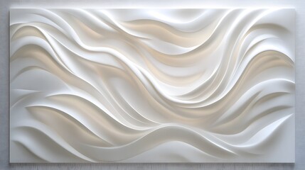 Obraz premium Abstract White Wave Wall Panel Design