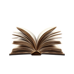 Fototapeta premium Open Antique Book with Pages Fanning Out on Transparent background