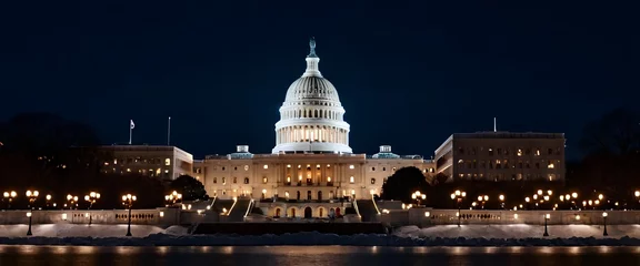 Iconic U.S. Capitol in Washington D.C. Under Winter night © Muhammad Shoaib