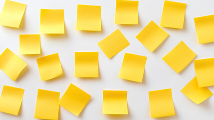 Blank yellow sticky paper note isolated on white background