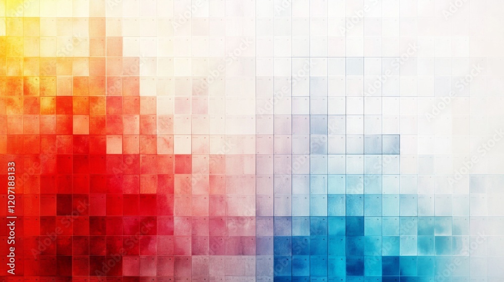 Poster a heatmap graph with gradient color blocks transitioning from cool blues to warm reds, displayed on 