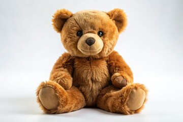 Obraz premium Adorable brown teddy bear plush toy, perfectly photographed against a crisp white background. A must-have stuffed animal.