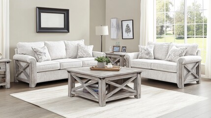 Cozy Living Room with Light Furniture and Natural Daylight