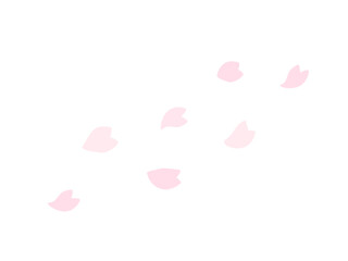 桜の花びらの桜吹雪のイラスト素材01