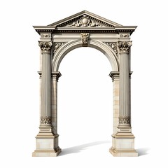 "Classical Stone Archway with Columns"

