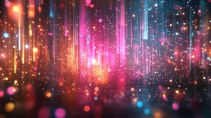 Obraz premium Vibrant Abstract Background with Glowing Lines and Particles