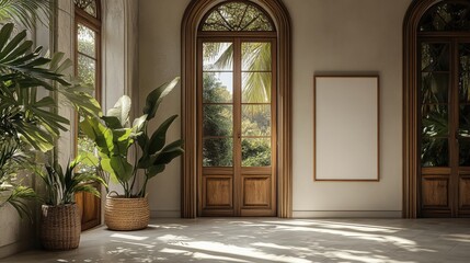 Elegant Living Space with Natural Light and Lush Greenery Inspiration
