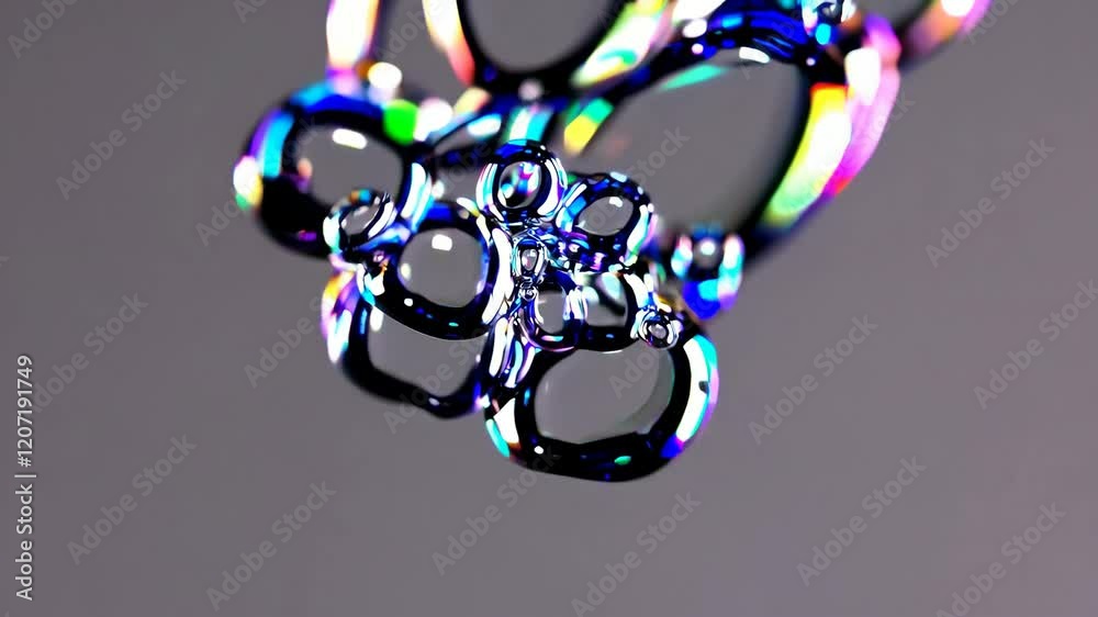 Poster colorful abstract soap bubbles with iridescent surface, macro photography. modern art and visual des
