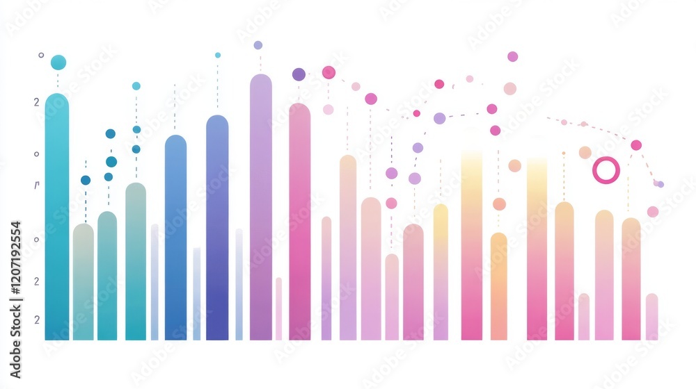 Leinwandbilder a modern combination chart displaying both line and bar graphs for comprehensive financial analysis,