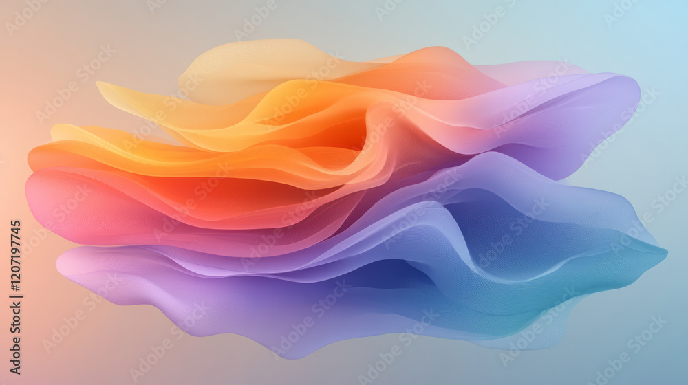 Poster a modern minimalist artwork showcasing dynamic flowing lines in subtle gradients, creating depth and