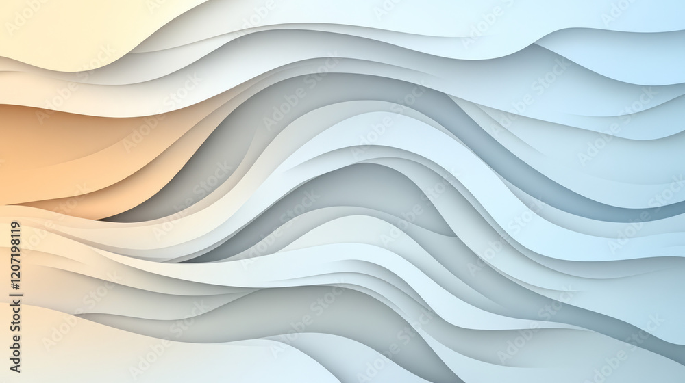 Poster a clean and simple design featuring overlapping flowing lines in neutral tones, highlighting subtlet