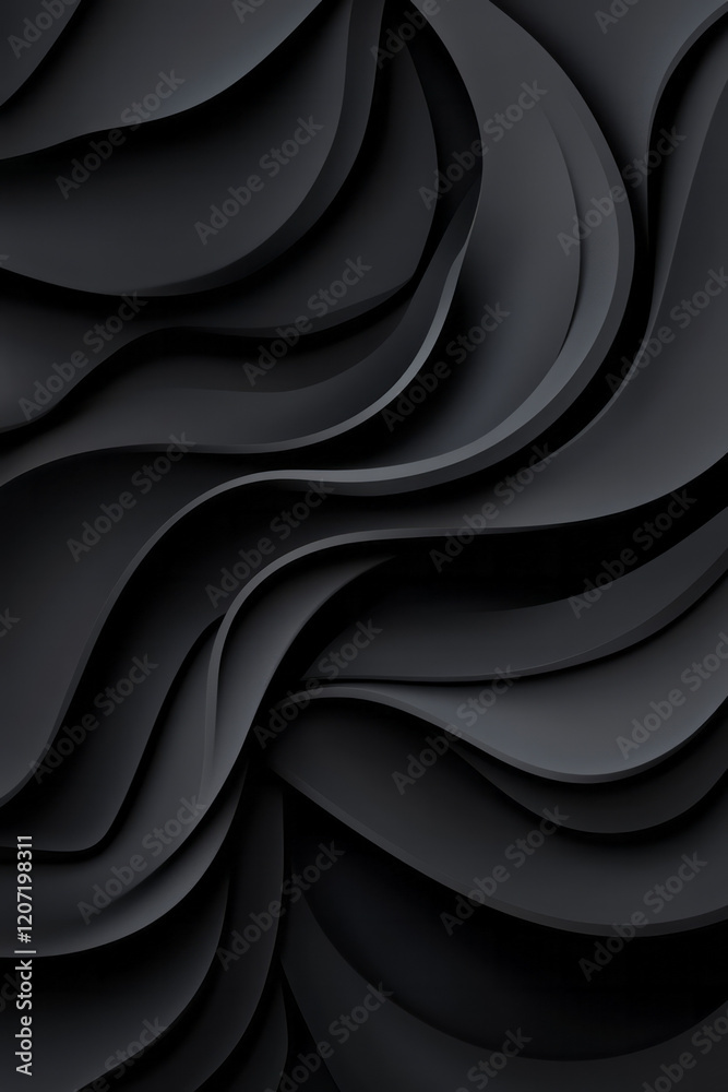Leinwandbilder a minimalist composition of continuous flowing lines in monochromatic black, creating a striking and