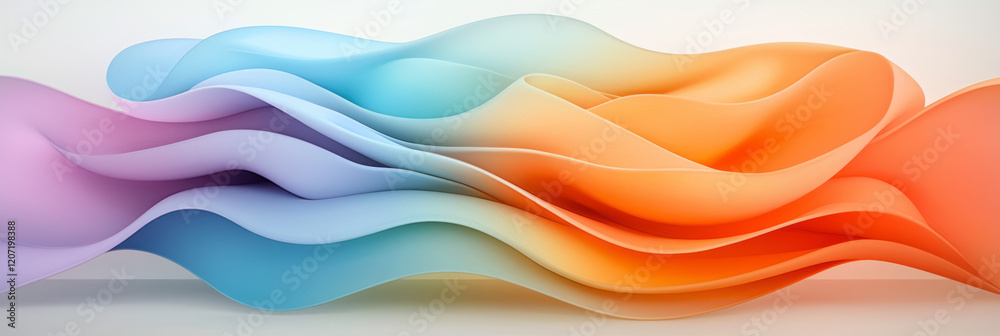 Poster A modern abstract design with dynamic flowing lines in gradient colors, adding depth and dimension to the minimalist style,