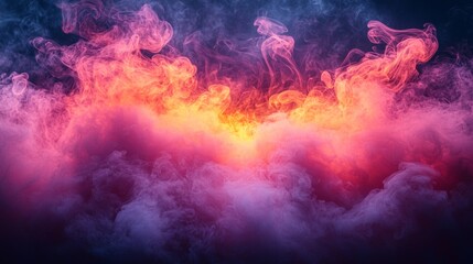 Vivid Purple and Orange Smoke Clouds